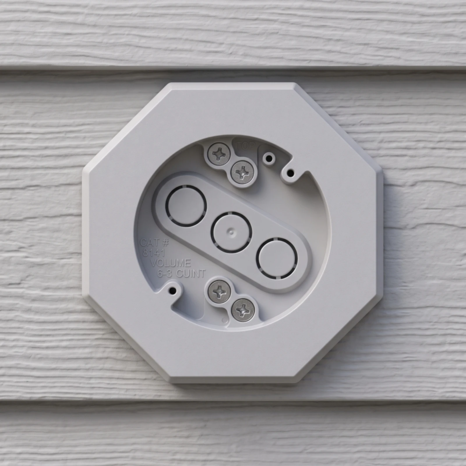 Siding Mounting Block Recessed Octagonal Mounting Block PVC Easy to Install for Outdoor Lighting