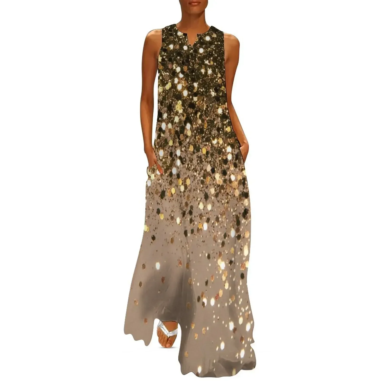 

Sparkling Gold Brown Glitter Glam #1 (Faux Glitter) #shiny #decor #art Long Dress Dress for pregnant women Dress