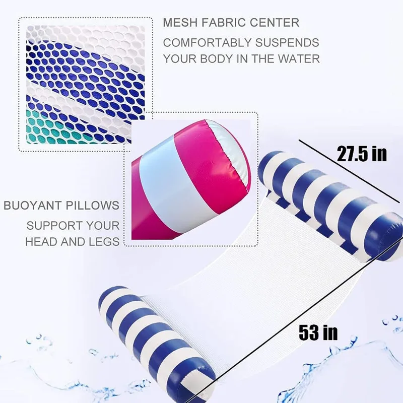 2023 ใหม่เปลญวนน้ําRecliner Inflatableลอยว่ายน้ําที่นอนทะเลแหวนว่ายน้ําสระว่ายน้ําของเล่นเลานจ์เตียงสําหรับว่ายน้ํา