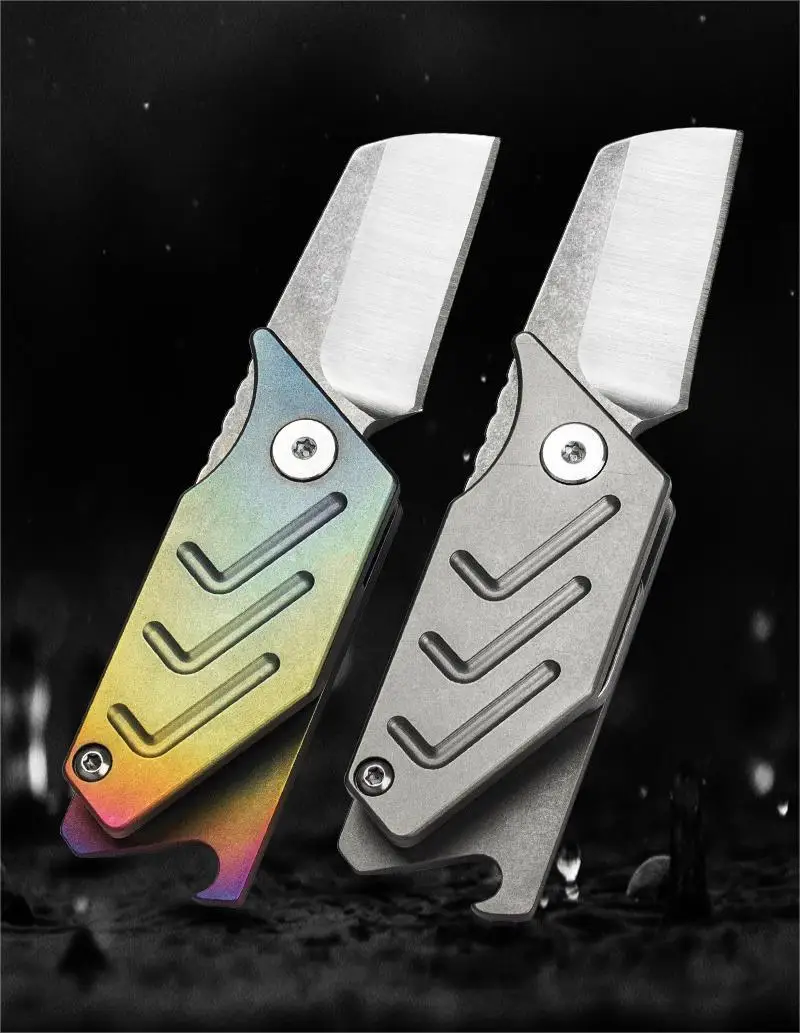 Imagem -05 - Lâmina de Aço Faca Dobrável Liga de Titânio Edc Portátil Utility Keychain Acampamento ao ar Livre Auto-defesa Ferramentas Portáteis S35vn