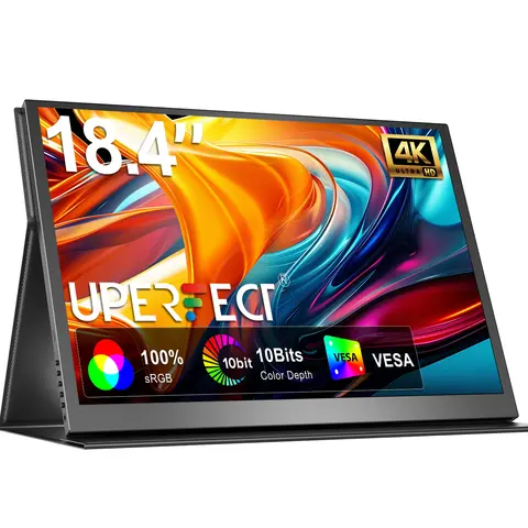 UPERFECT 휴대용 모니터 18.4 인치 4K 60HZ 10 비트 w/VESA 180 ° 조절 가능한 매우 슬림 및 경량 프레임리스 FHD FreeSync IPS HDR 게임 디스플레이, 노트북을 위한 여행 두 번째 모니터 UPERFECT 휴대용 모니터 18.4 인치 4K 60HZ 10 비트 w/VESA 180 ° 조절 가능한 매우 슬림 및 경량 프레임리스 FHD FreeSync IPS HDR 게임 디스플레이, 노트북을 위한 여행 두 번째 모니터