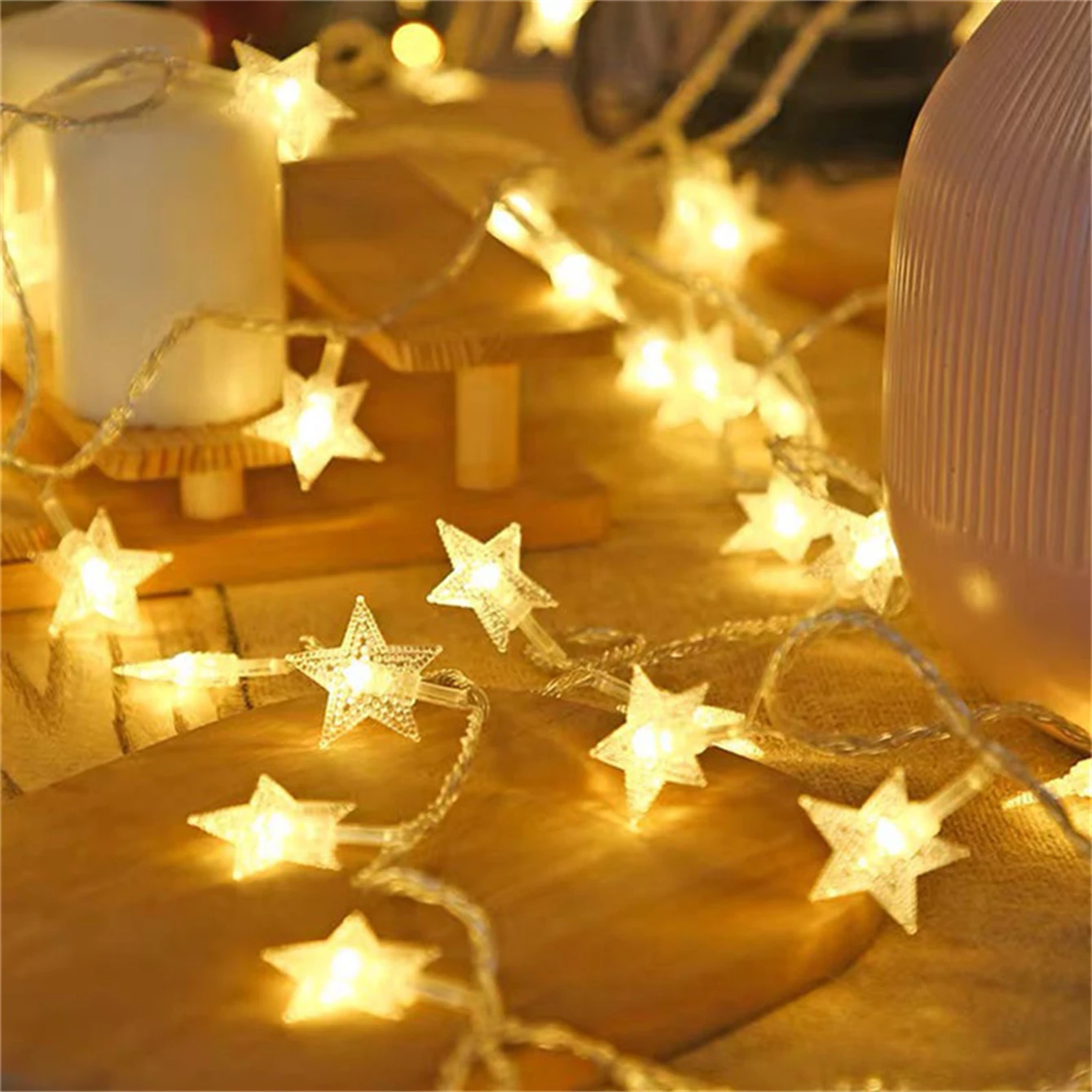 

Battery Power Star Led Lights Garland Fairy String Christmas Outdoor Lamp Garden Bedroom Room Wedding Party Decoration