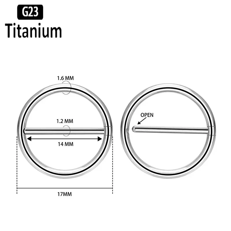 ASTM F136 G23 Titanium Piercing Sexy Nipple Rings Fashion Nipple Piercing Retainer Papillary Earrings Body Jewelry for Women 14G
