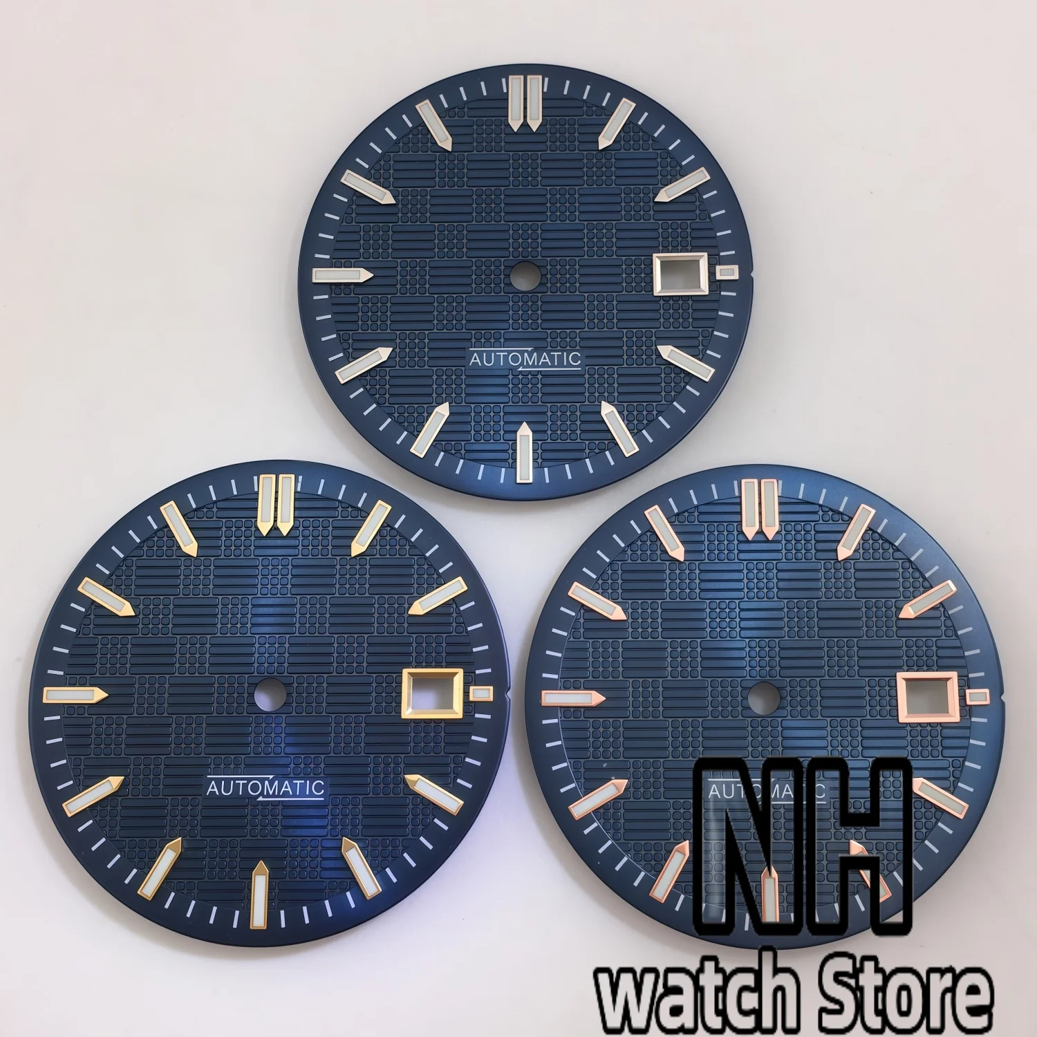 NH 31mm Engineer Style Sterile Watch Dial Gold Rose Silver Indexfor With Green Luminous Fits NH35 NH36 NH38 Movement Watch Parts