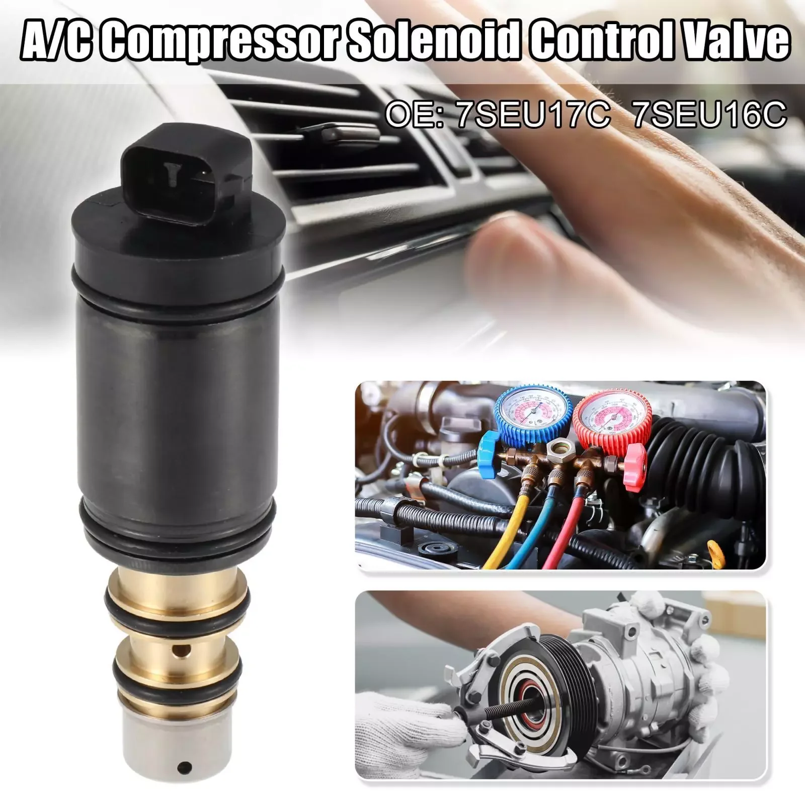 

High quality 1X Car AC Compressor Control Solenoid Valve fit for BMW 325 525 M3 M5 2006-2013 7SEU17C 7SEU16C FREE SHIPPING!!!