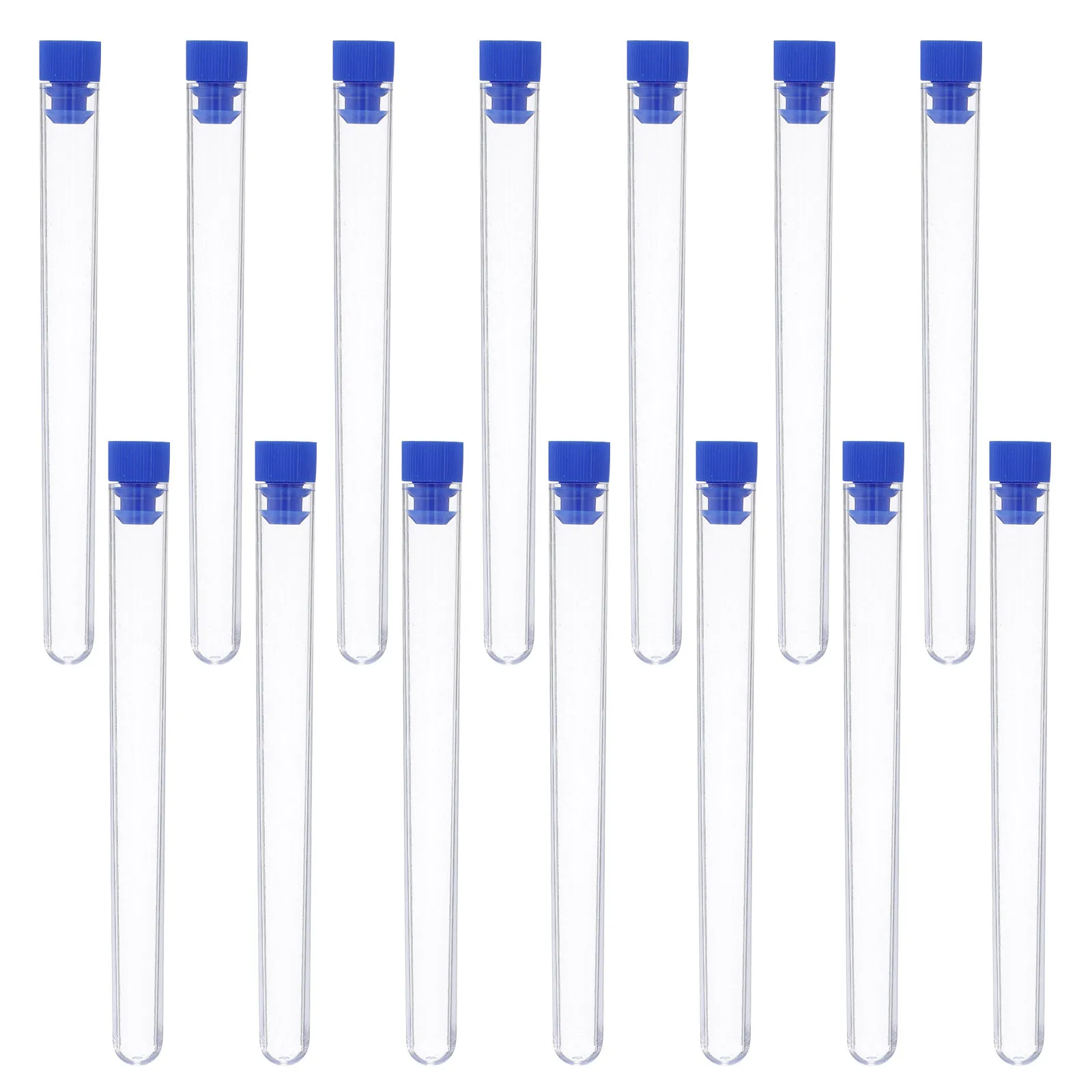 

50Pcs Laboratory Sample Tubes Plastic Transparent Leakproof Caps Durable Test Tubes for Scientific Storage and Experiments