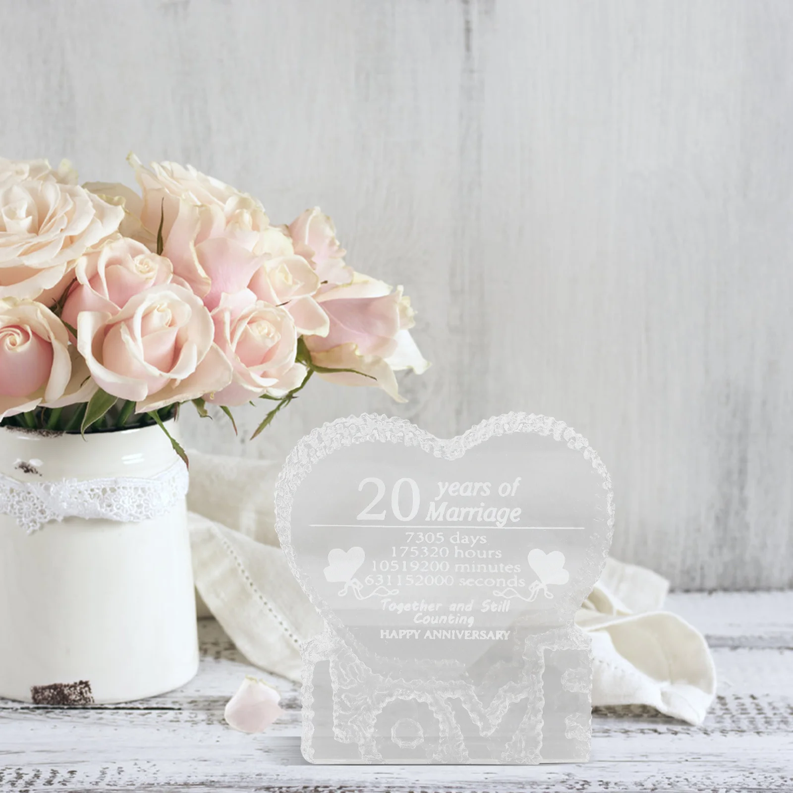 

Creative Crystal Decor Wedding Ornament Couple Statue Gift Ornaments One-year Anniversary