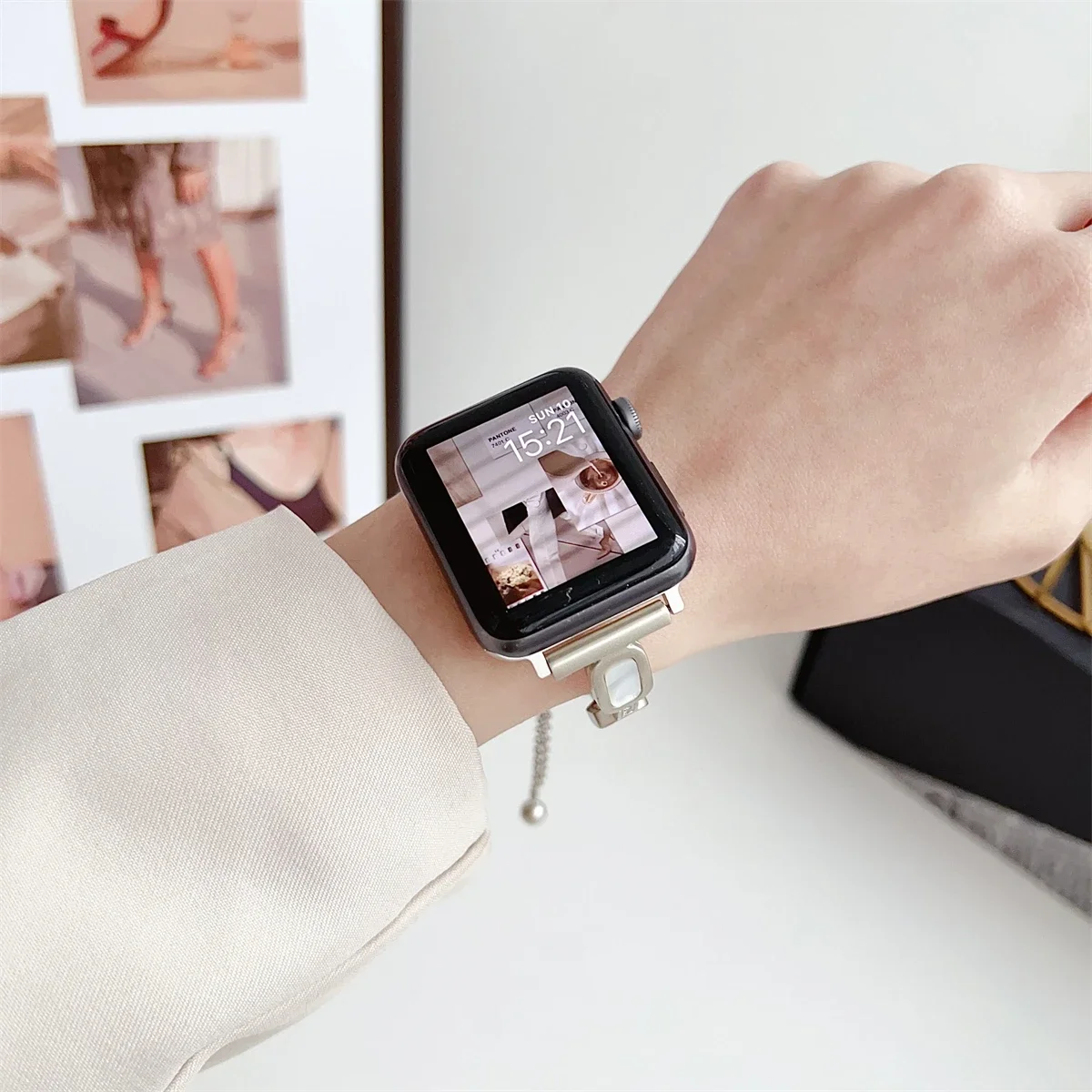 Cinturino per iWatch 42/44/45/46/49mm 38/40/41mm Cinturino per orologio in metallo alla moda per serie Watch Ultra2 Series 10/9/8/7/6/5/4/3/2/1_voghion.com
