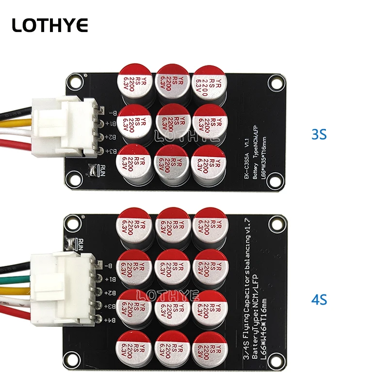 LOTHYE 3S 4S Active Equalizer Balancer Board 5A Lithium Battery Li-ion Lipo Lifepo4 LTO Battery Energy Capacitor BMS