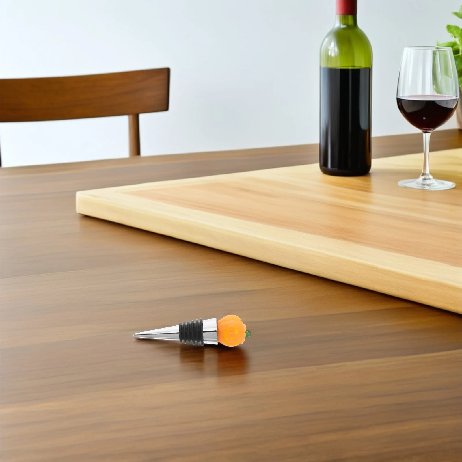 

2Pcs Halloween Pumpkin Wine Stoppers Creative Resin Bottle Stoppers for Wine Preservation Holiday Party Table Decor Thanksgiving