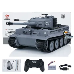 Prezenty Taigen 1/24 RC Battle Tank Tiger I Sterowanie radiowe Czołgi wojskowe Samochody bojowe na podczerwień Pojazdy Zabawki dla chłopców TH23570