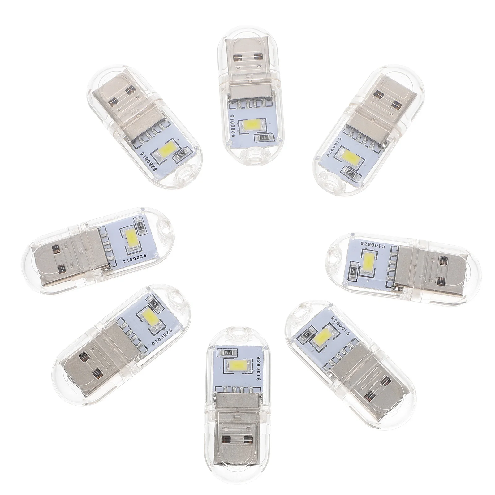 

8Pcs USB Mini Portable Night Lamp Car Interior Atmosphere Light USB Powered Ambient Illumination Vehicle Light