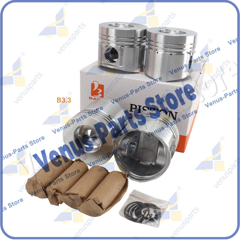 B3.3 Overhaul Rebuild Kit For Cummins 4 Cylinders Piston Ring 95*2+2+4mm Engine Piston Set E2170 E2190 E2141 Full Gasket Kit Set