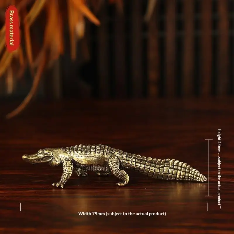 Antike Bronze-Krokodil-Eidechsen-Statue, Retro-Kupfer-Alligator-Figur, Schreibtisch-Dekorationsstück für Zuhause, Büro und Geschäftsdekoration – Detail 10