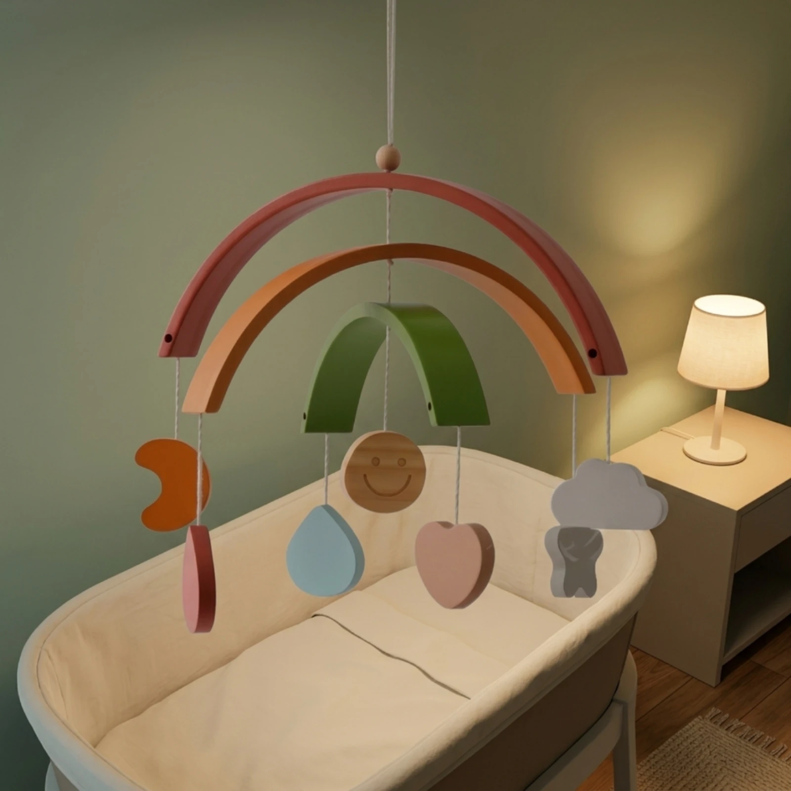 Деревянный мобиль с радужными – обзор и цена Baby Nursery Gender Neutral