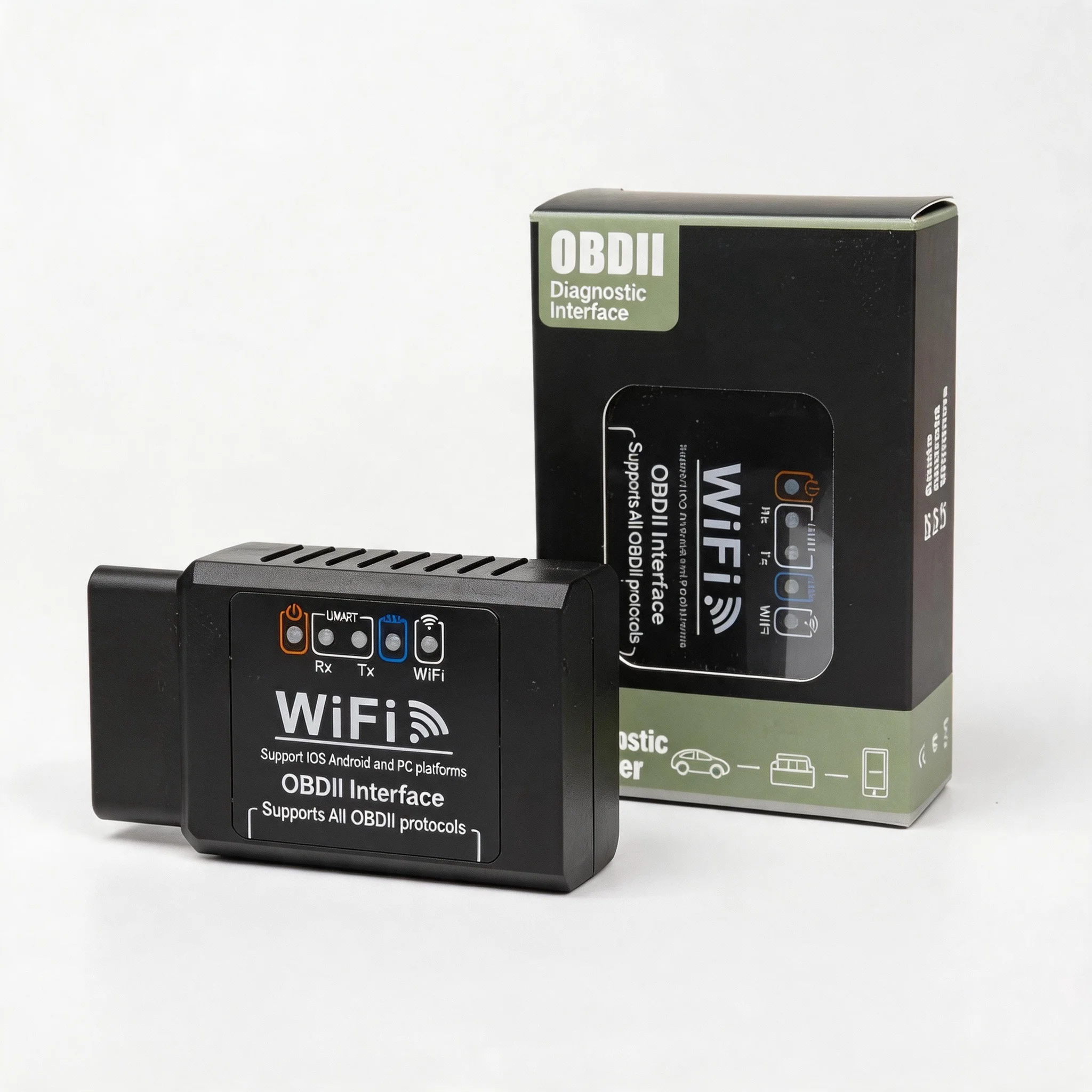 Car OBD2 Scanner WIFI ELM327 V1.5 Wireless OBDII Code Reader Diagnostic Tool Compatible with iPhone iOS Android