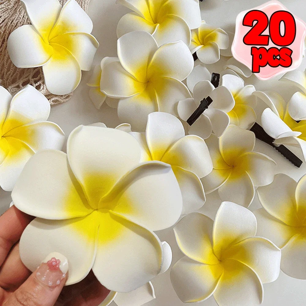 Plumeria-Pinzas para el pelo de flores para mujer, horquillas con flequillo lateral, pasador de flores, bolsa de fiesta de boda hawaiana, accesorios para sombreros, regalo