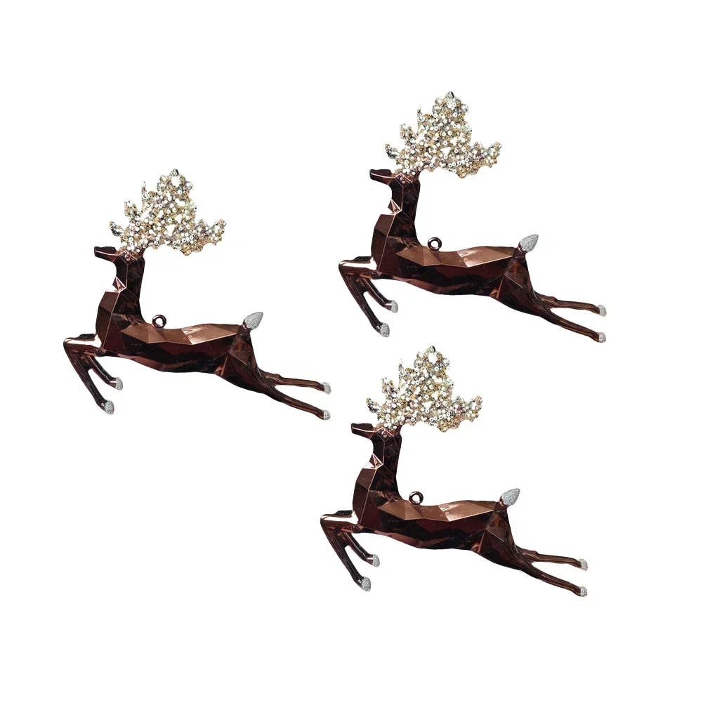 

3Pcs Christmas Elk Ornaments Hanging Pendants Suitable For Tree Fireplaces And Windows To Enhance Holiday Celebration