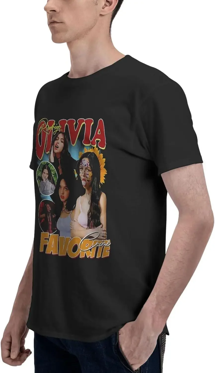 Men's T-Shirt Vintage Graphic Printed T Shirt Unisex Cotton Short-Sleeved Crewneck Tee Tops Black