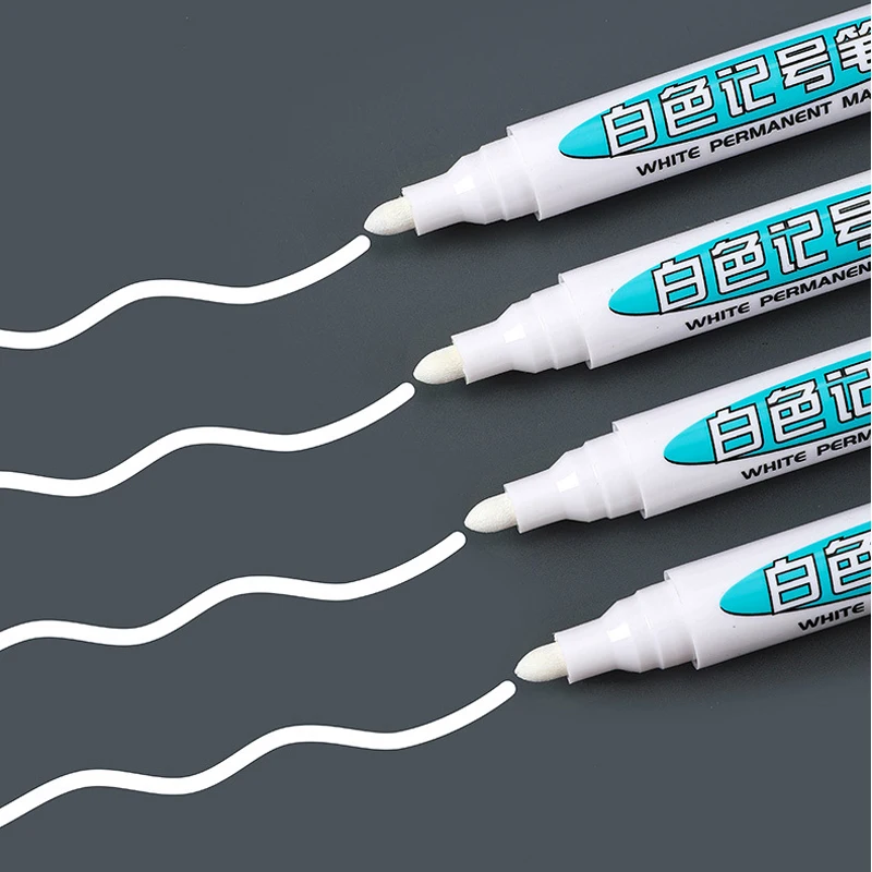 

60pcs Permanent Waterproof White Marker Pen Alcohol Paint Tire Painting Graffiti Pens for Fabric Wood Leather Markers