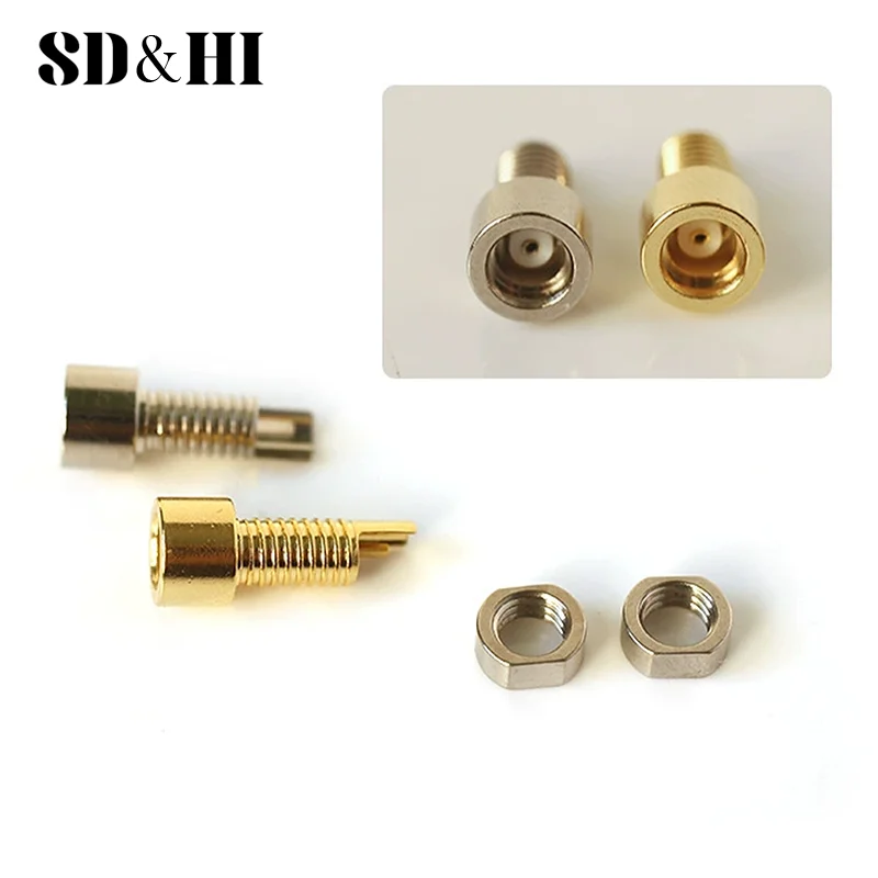 1/2pcs Universal Pin Socket Female Mmcx Pure Copper Gold Plated Built-in Hreaded Nut Holder Headphone Plug Apply for Video