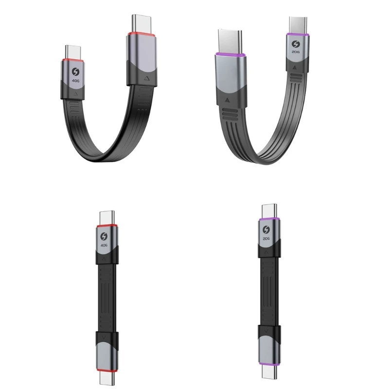 USB4 Data Cable 240W 40Gbps Full Function 15cm Flexible FPC Circuit Aluminum Shell for Multiple Devices Charing Cord Dropship