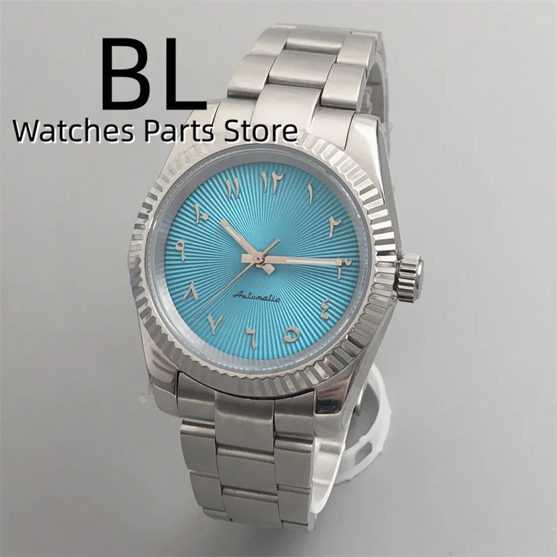 36mm 39mm ICE Blue Arabic Numerals Sunburst Watch Dial NH35 Automatic Watch For Men Black GreenPink Sapphire Glass Slide Buckle