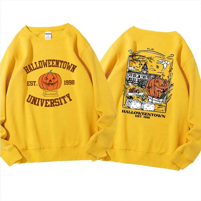DY20Vintage Halloweentown 1998 Sweatshirt 2 Side Print Halloweentown University Hoodie Pumpkin Fall Pullover Halloween Party Top
