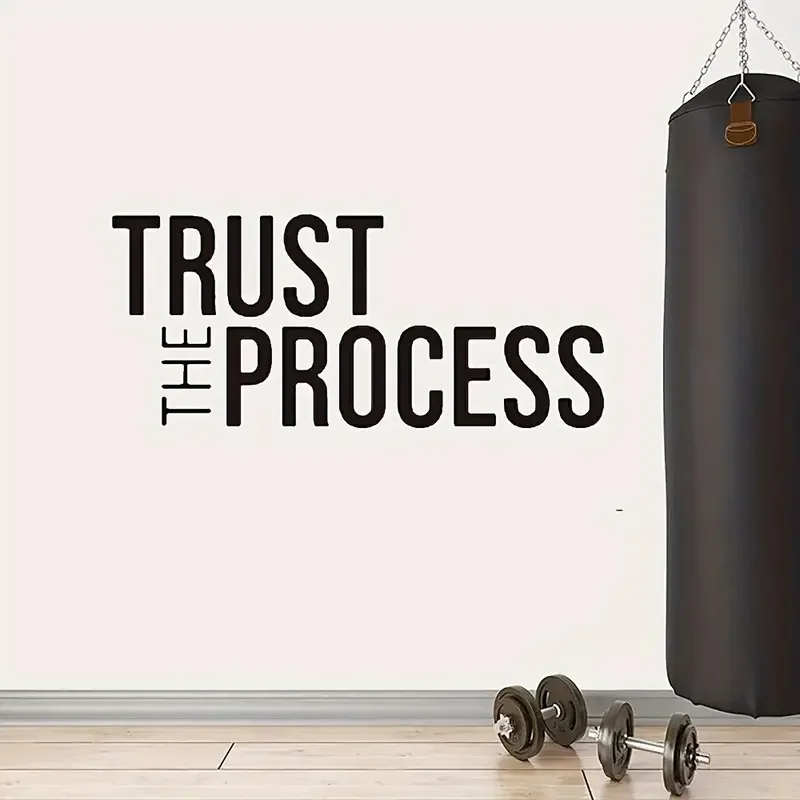 [Professional Decor] Trust The Process Motivational Wall Decal - Vinyl Sticker for Gym, Office, Classroom, or Physical Relax Roo