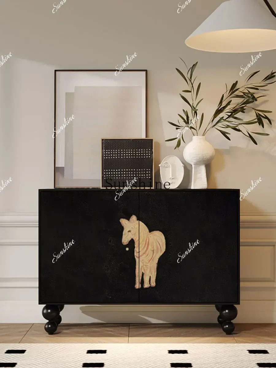 

Solid wood storage decorative cabinet household living room entrance cabinetM