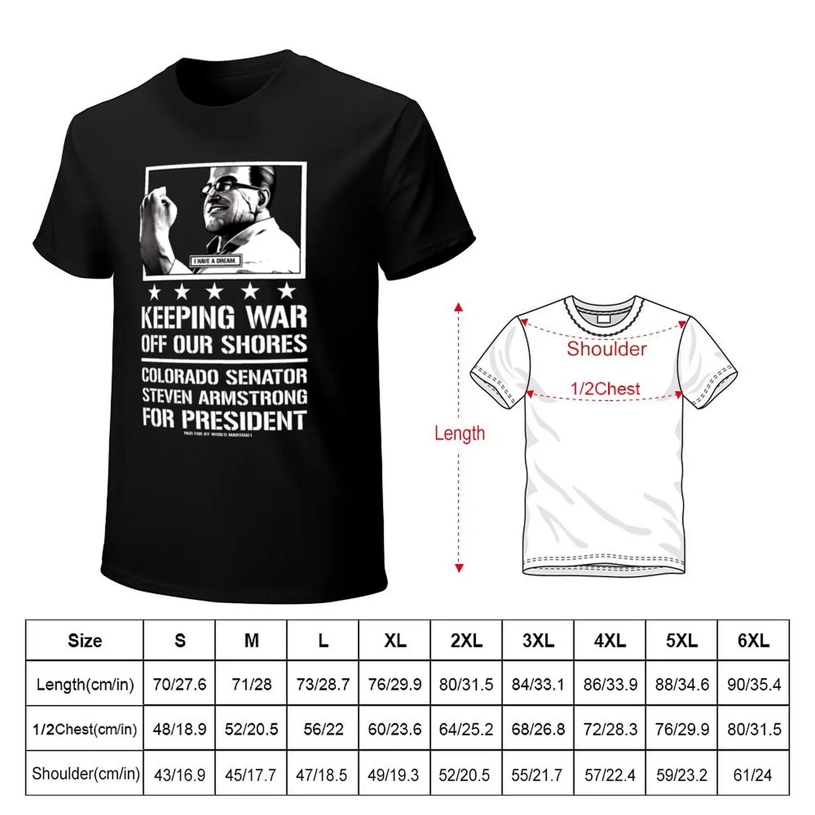 Senator Armstrong T-Shirt Simple Casual Short Sleeve Cotton T-Shirt