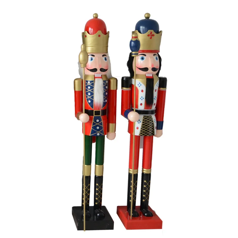 European-style solid wood 1.5-meter nutcracker, painted large 150cm puppet, Christmas decoration for bars and KTVS