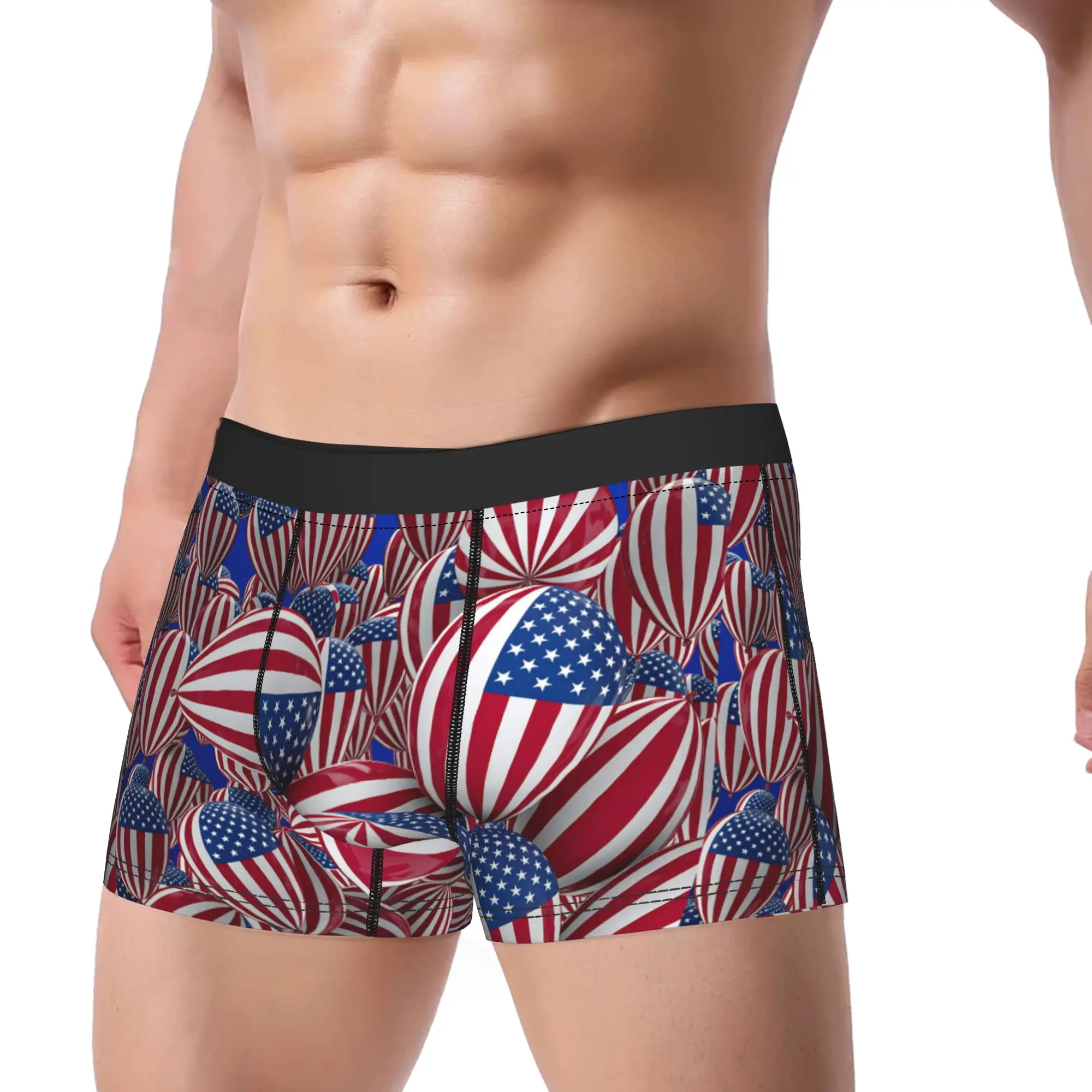 American Flag Ball Underwear  Printed Boxer Shorts Quality Male Panties Comfortable Boxer Brief Birthday Present