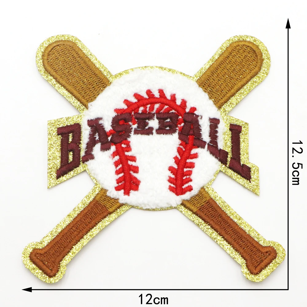 1pc Baseball Basketball Chenille Stickerei Patch Eisen auf Patches für Kleidung Thermo kleber Patches auf Kleidung Jacke Abzeichen – Detail 5
