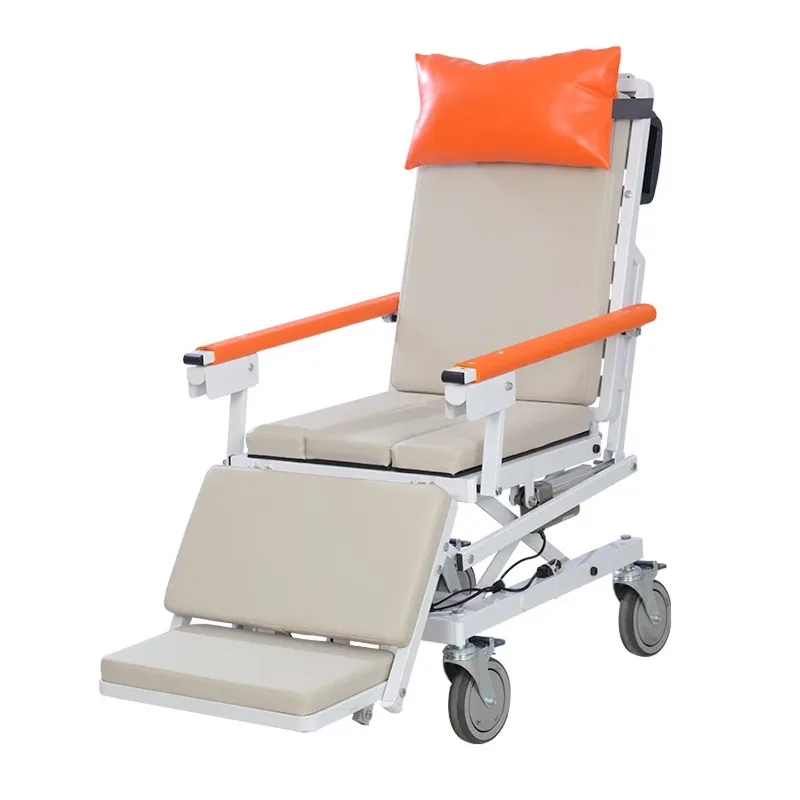 Paralyzed bedridden elderly care lift hemiplegic patient bathing moving artifact hydraulic lift lying flat wheelchair bed