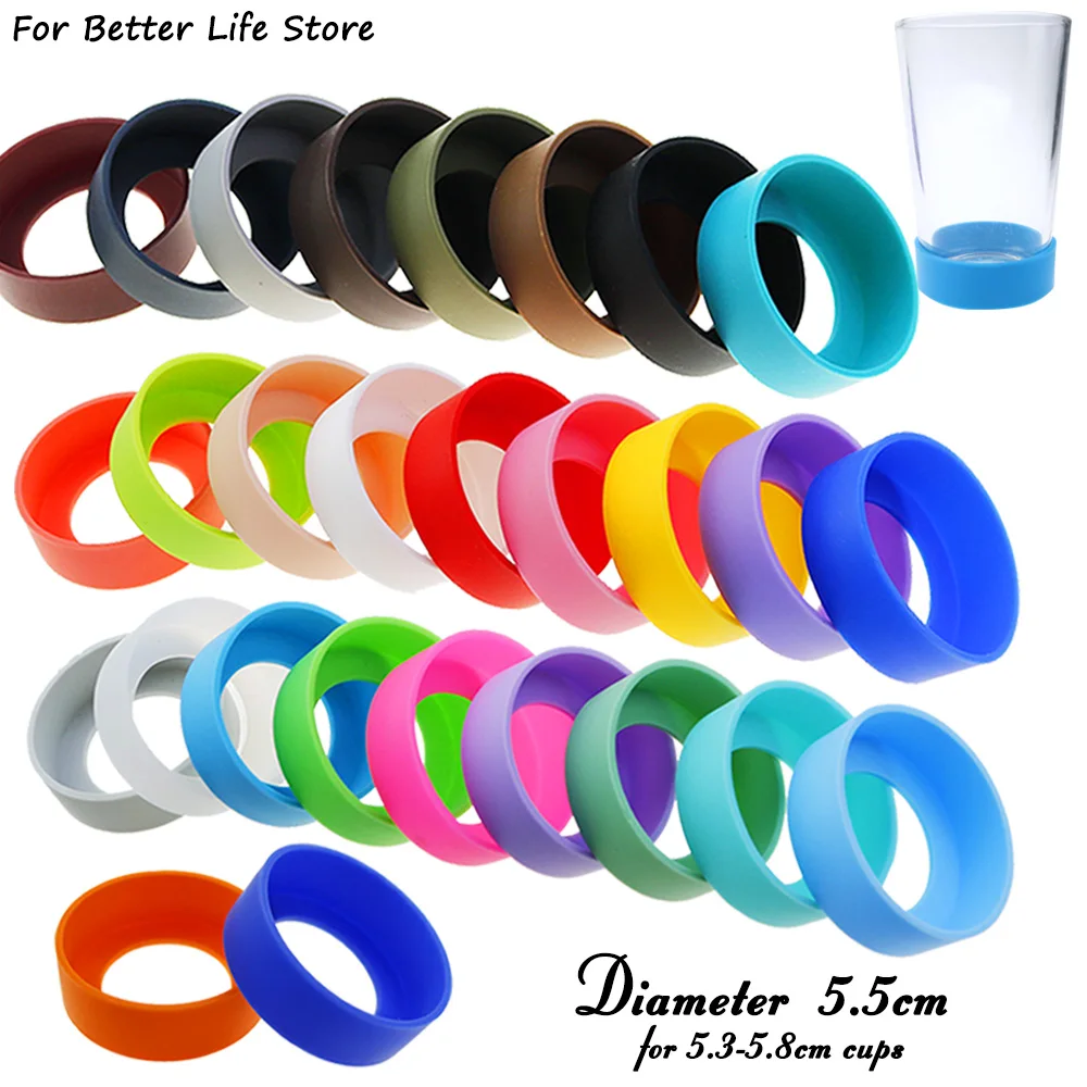 

1Pcs 5.5CM Silicone Water Cup Gasket Anti-wear And Scratch Sleeve Insulation Bottom Protective Washable And Reusable Odorless