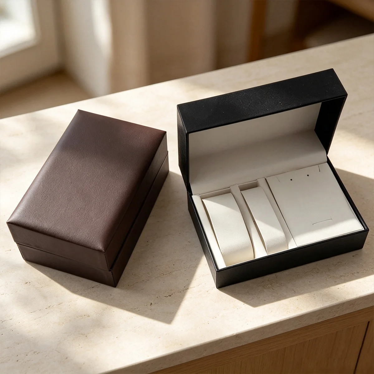 Premium Watch Jewelry Box Organizer Case for Watches Necklace Bracelet Storage Display Holder with Soft Interior Home Collection