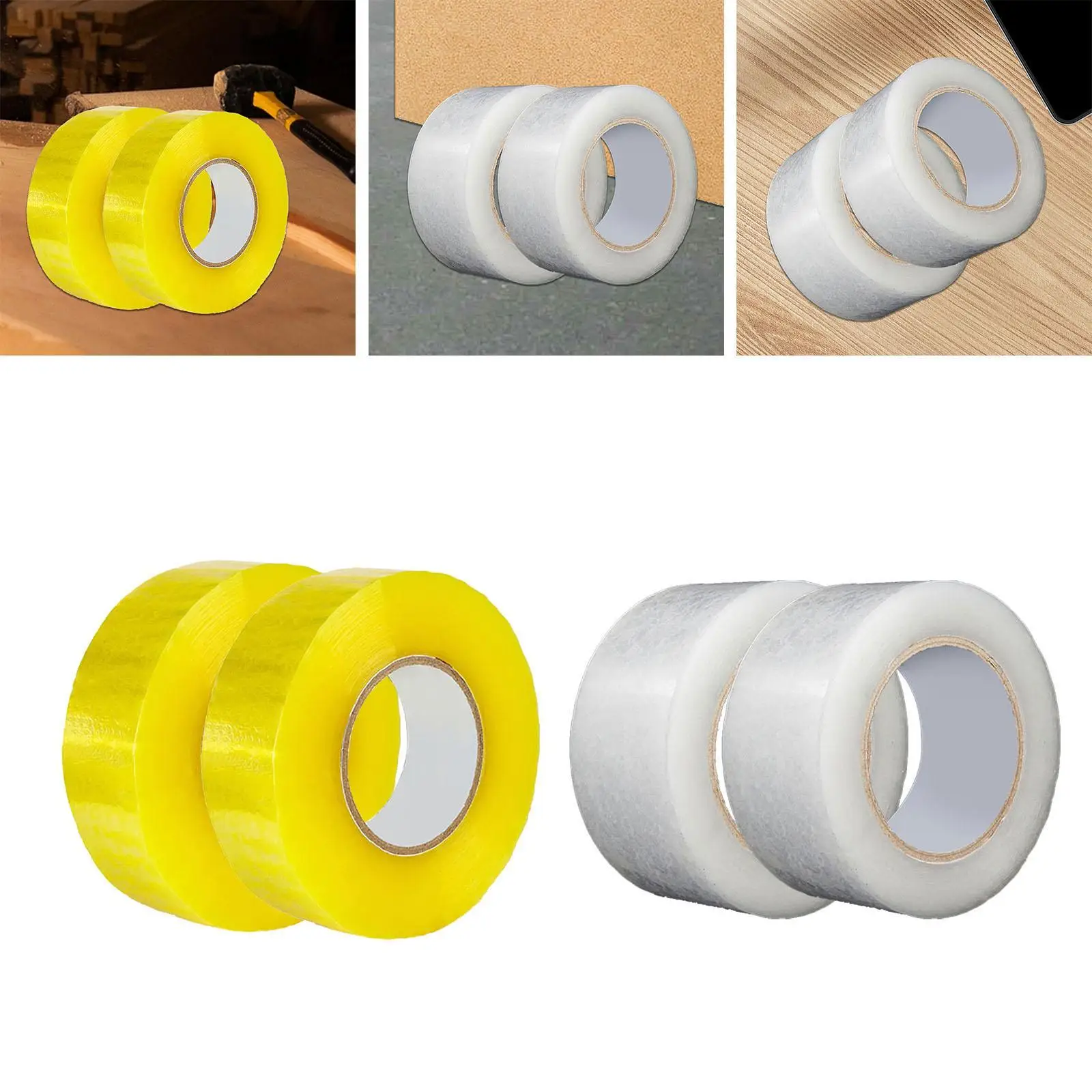 2x Packing Tape 196 Yards Per Roll Clear Packing Tape for Office Factory Box