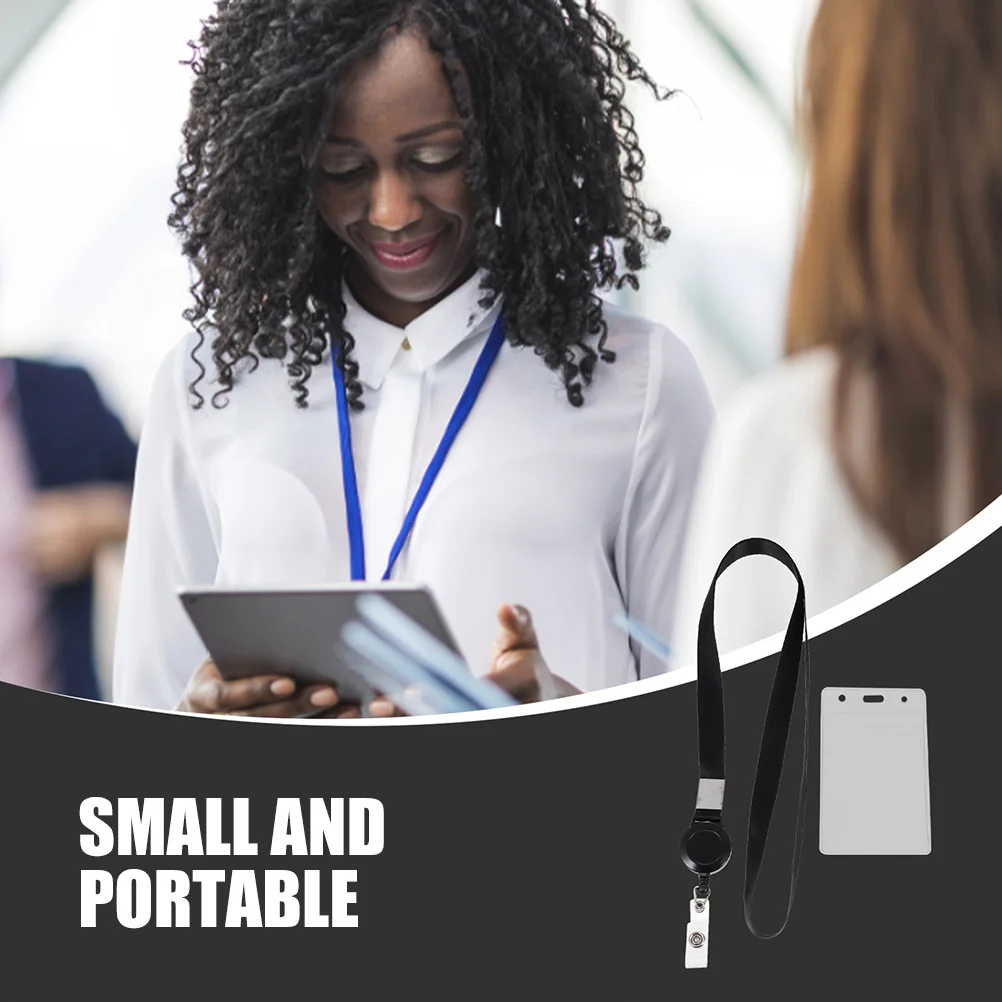 2 قطعة حامل بطاقة PVC شفافة لشارة الهوية كم واقي حامل شارة اسم الموظف مناسبة لطلاب الممرضات الموظفين