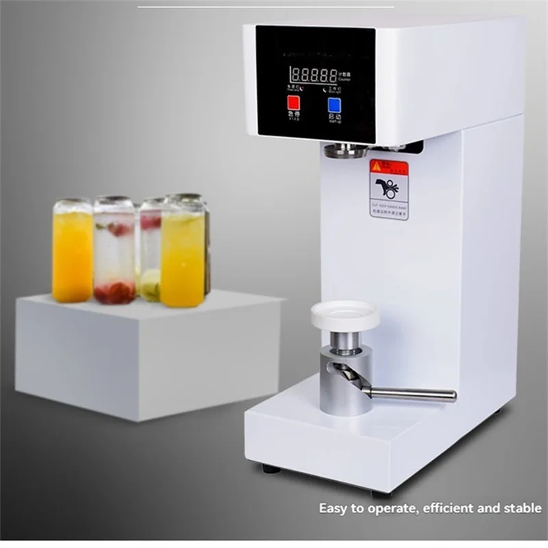

220V/110V Automatic Can Sealing Machine 55mm Cans Sealer Drink Milk Tea Bottle Sealer for PET Transparent Cans