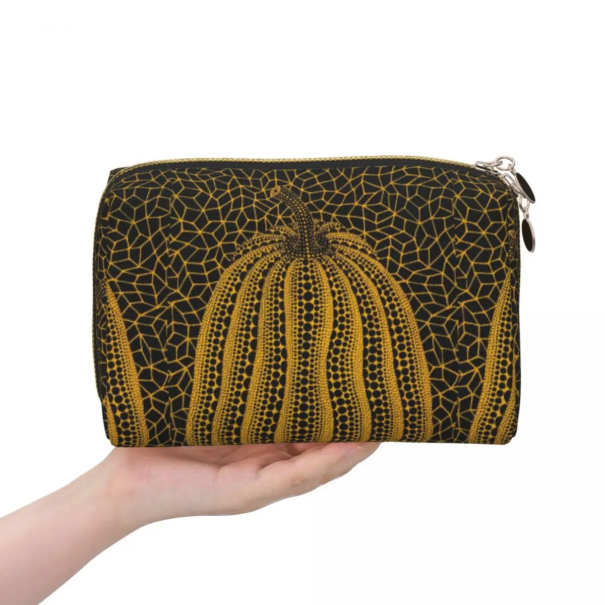 Yayoi Kusama Abstract Painting Women Cosmetic Bag Travel Makeup Organizer Pouch Toiletry Storage Dopp Kit Box