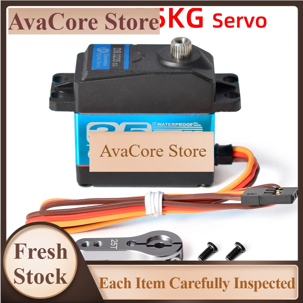 AvaCoreDsservo Waterproof Servo DS3235 35KG 180/270 Degree Metal Gear Digital Servo Baja Servo w/Metal Arm for 1/8 1/10 1/12 RC