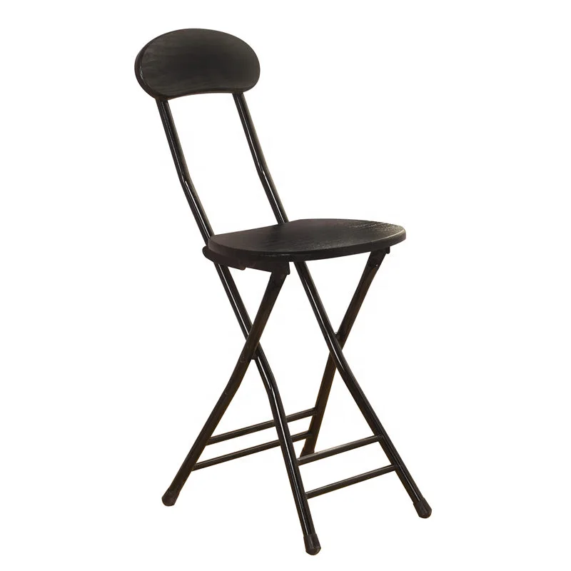 

Multifunctional Furniture Heavy Duty Ultralight Portable Indoor Wood Brown and Black Folding Chair