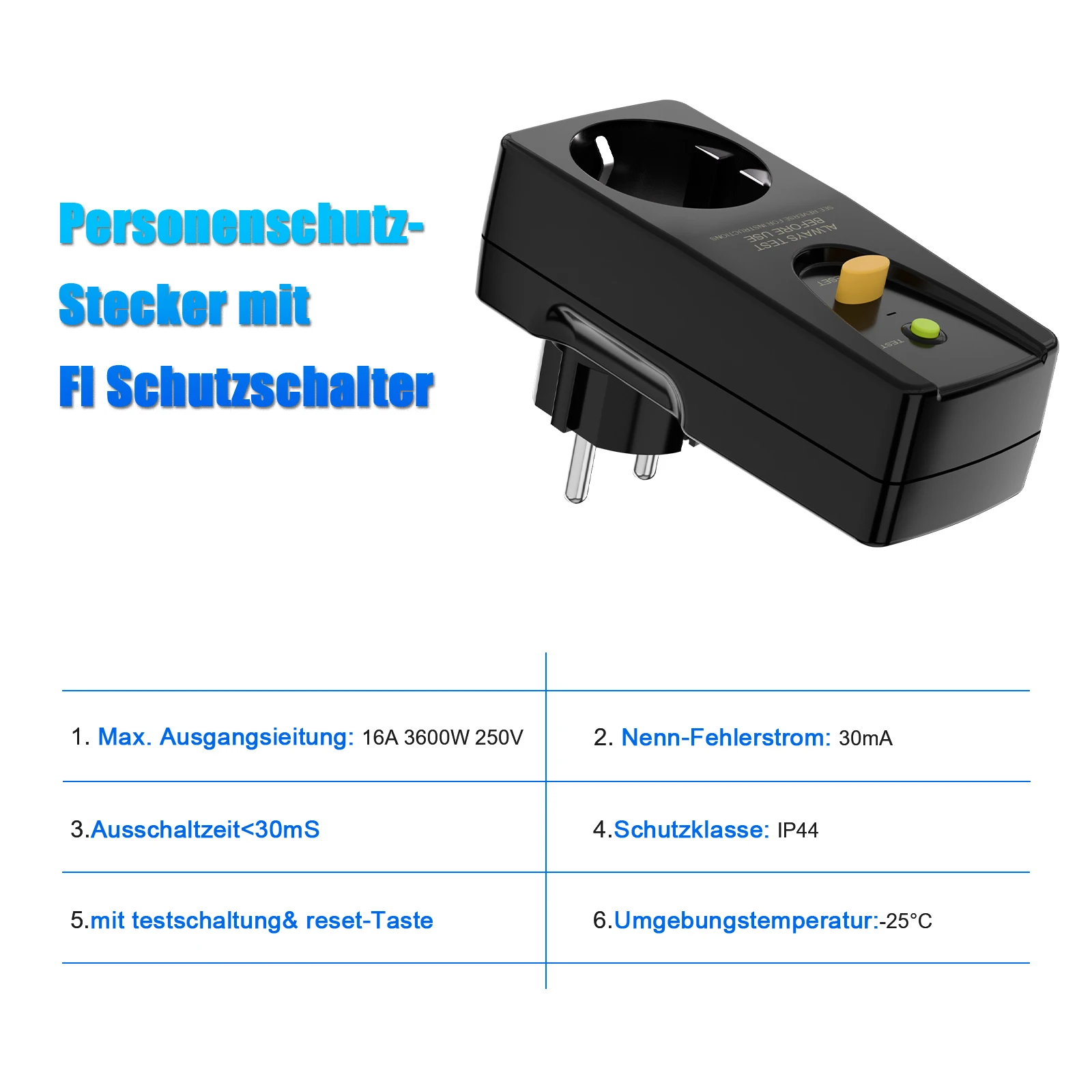 16A تسرب حماية المكونات الاتحاد الأوروبي مقبس الحماية الشخصية مع مفتاح أمان FI المنزلية قطاع دارة انقطاع في الهواء الطلق