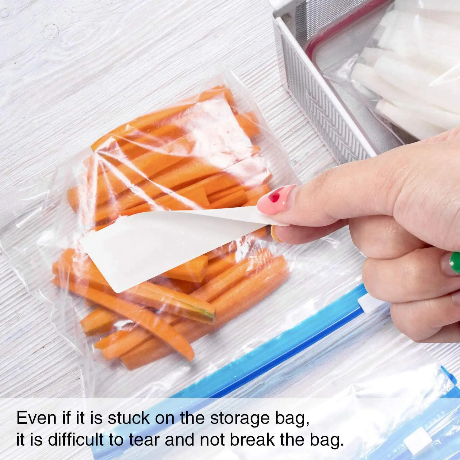 

ABFS 300Pcs Removable Freezer Labels 1 X 3 Inch & 500X Removable Freezer Labels Food Storage Stickers (Blank White)