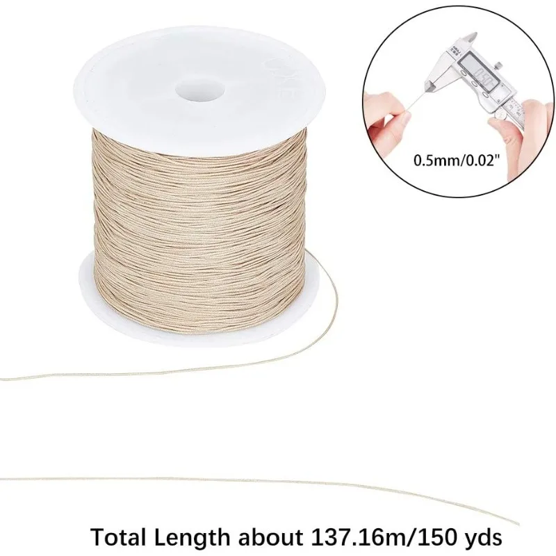 1 Roll 150 Yards 0.5mm Nylon Cord Nylon Beading String Nylon Knotting Cord for Necklace Bracelet Beading Bracelet Making