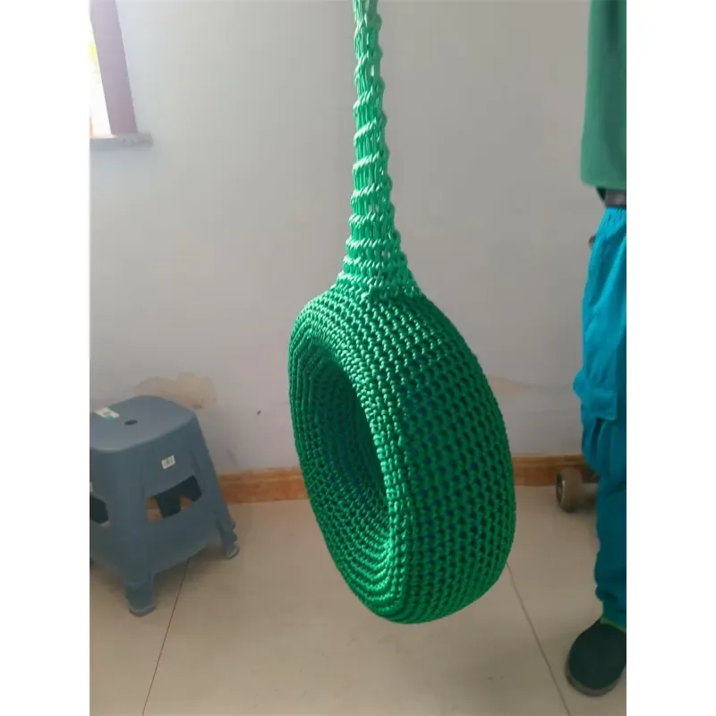 Customized Size Colorful Toy Swings Sets Unique Outdoor Round Ball Net Rope Tire Swings for Kids