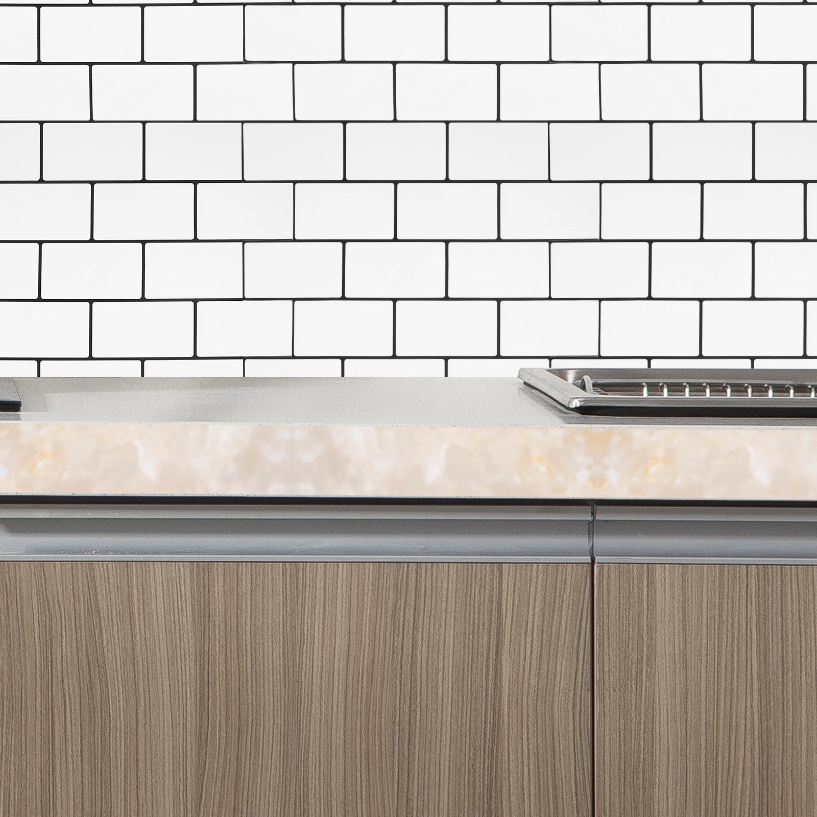 

White Stick On Tiles Peel Stick Backsplash Waterproof Kitchen Bathroom Wall Tile Stickers Self Adhesive Oil Proof Easy