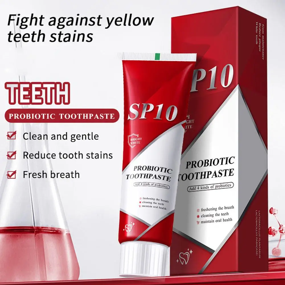 2Pcs SP10 Probiotic Toothpaste Whitening Tooth Remove Plaque Stains Teeth Whitener Oral Hygiene Clean Fresh Breath Oral Healthy