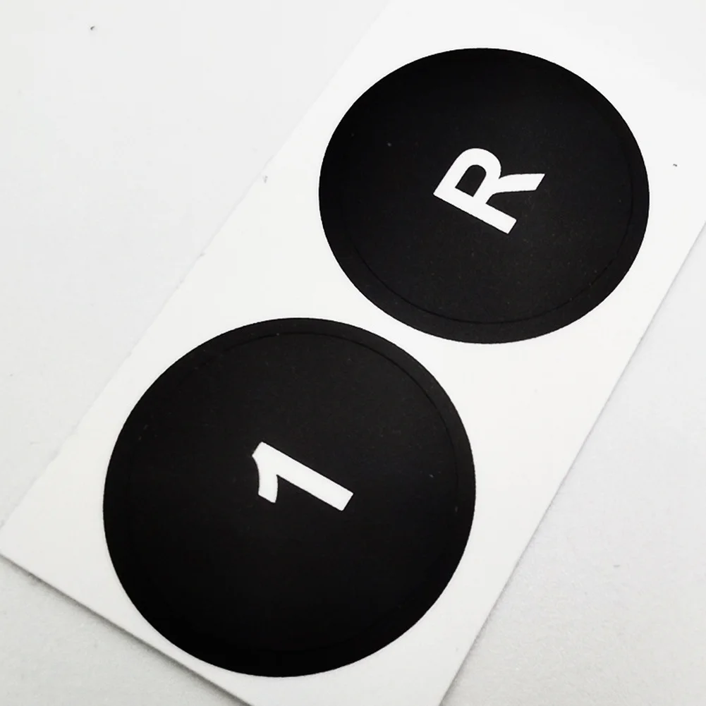 for Maserati For Gran Turismo Control Panel Button Repair Sticker Black Base White Lettering Vinyl Decal Replacement 2pcs